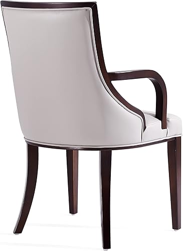 Miniatura 8 de Manhattan Comfort Grand - Sillón de comedor de piel sintética de 18.5 pulgadas, color gris claro