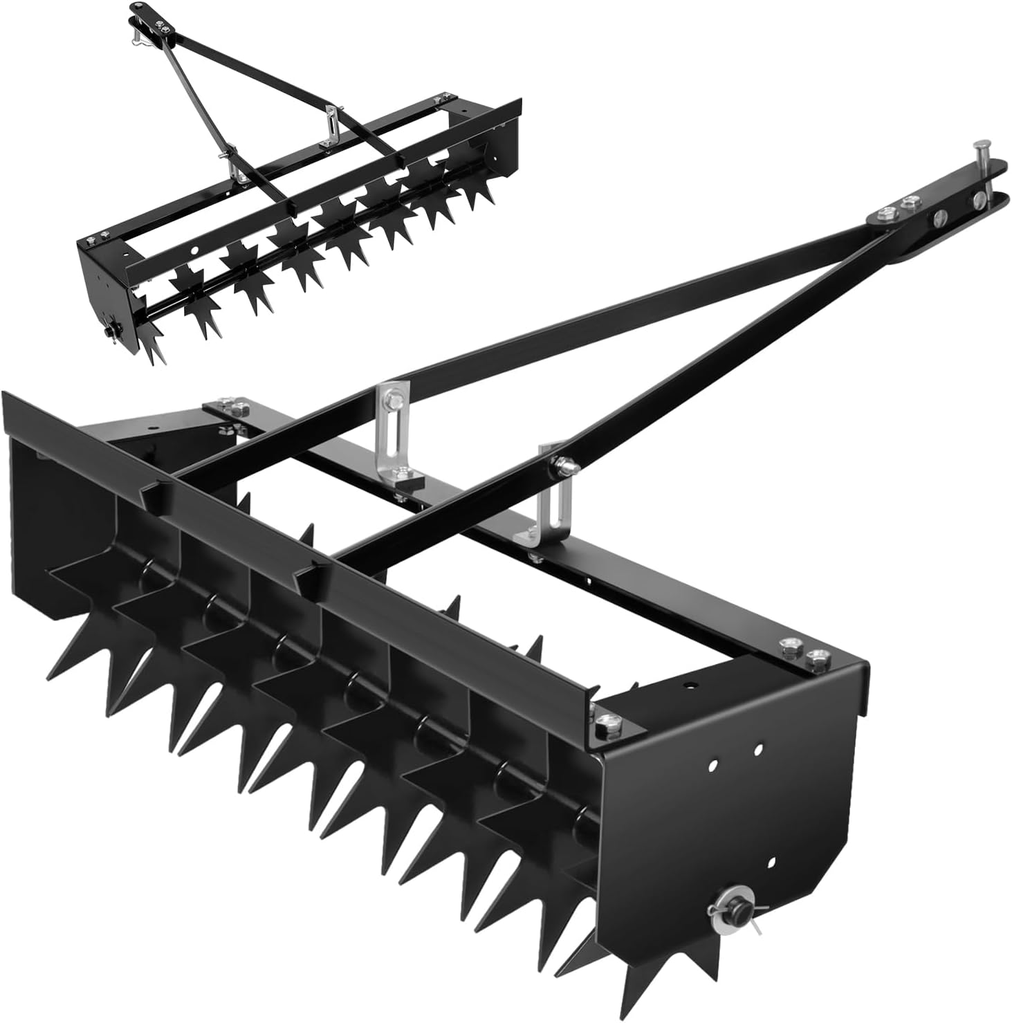 35" Plug Aerator Tow Behind, 400LBS Tow Behind Spike Lawn Aerator, Durable Steel Pull Behind Aerator with Universal Hitch, 2.5" Precision Aeration for All Soil Types, Large Farm, Yard, Garden Lawns