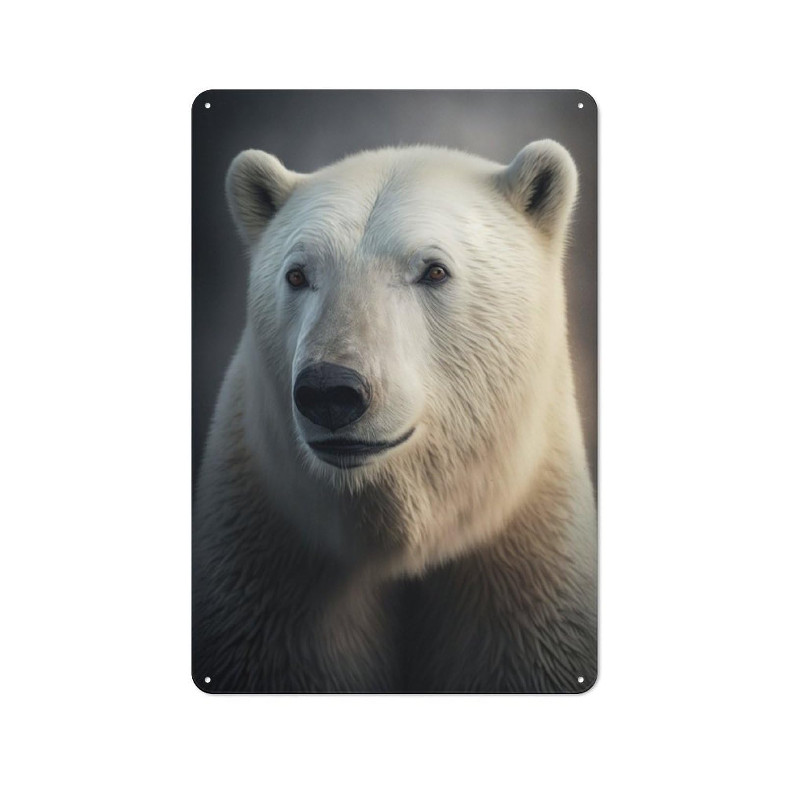 Junmoney Polar Bear Portrait Metal Wall Sign 30X20cm Featuring For Café Or Restaurant, For An Autumn Wall Display In Café And Restaurant