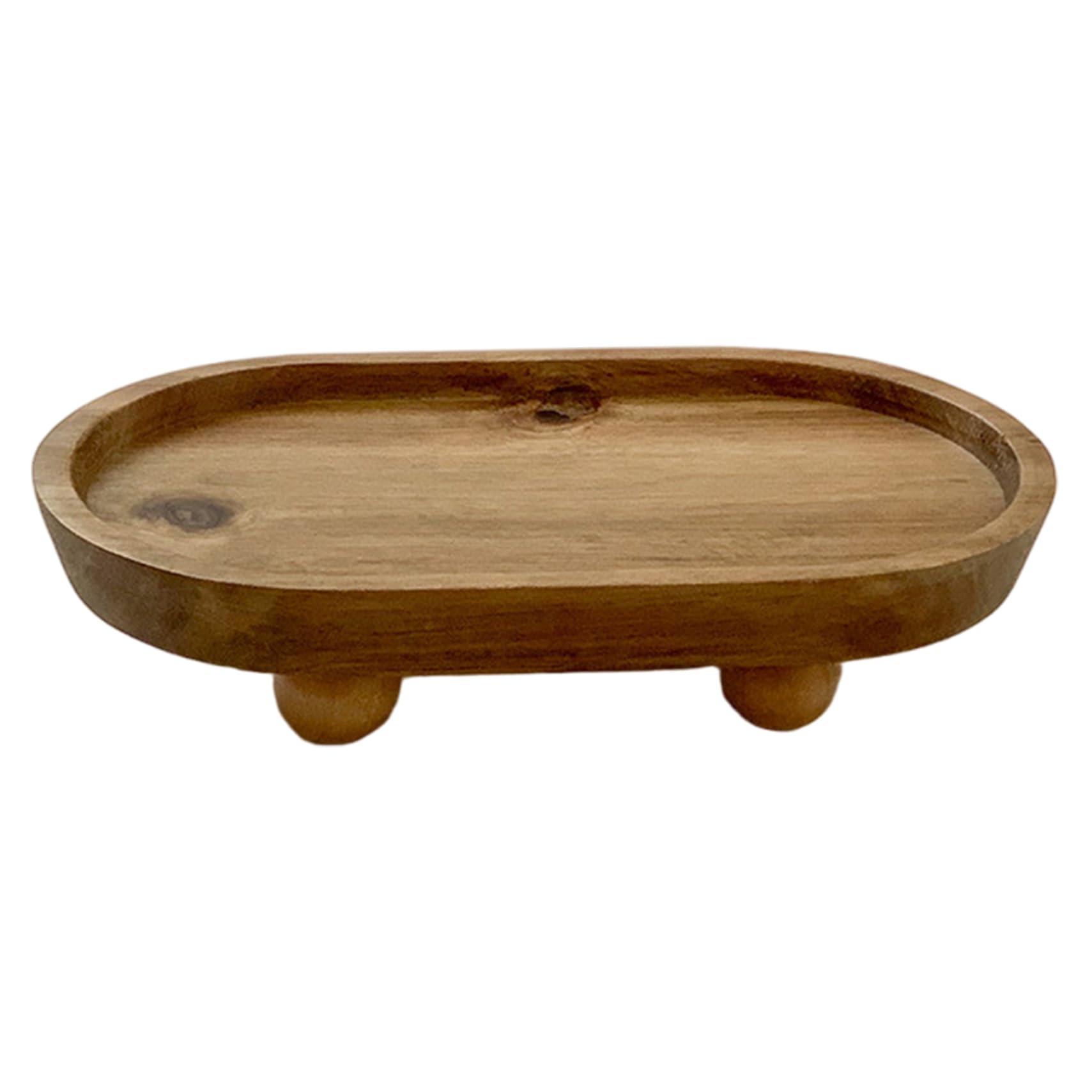 AwnsIMfreien Wood Pedestal Stand, Decorative Tray, 7.8x4.7 Inch Wooden Bathroom Tray, Rustic Wood Risers for Decor, Perfume, Plants Bottles Mini Vases Soap Dispenser, Perfume