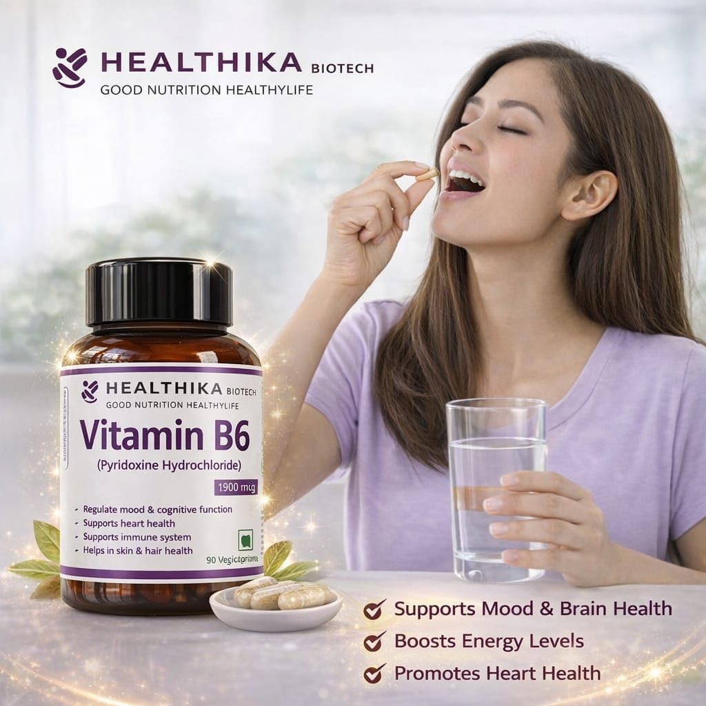 Vitamin B6 (Pyridoxine Hydrochloride) 1900 mcg Capsules | 90 Veg Capsules | Supports Energy Metabolism, Nervous System & Immune Health | Daily Nutritional Supplement — Amazon image 5