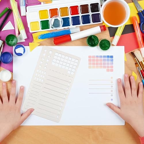 Miniatura 6 de INFUNLY Plantillas de diario de metal, forma de planificación, líneas rectas, marcador de plantilla de dibujo y pintura de acero inoxidable para