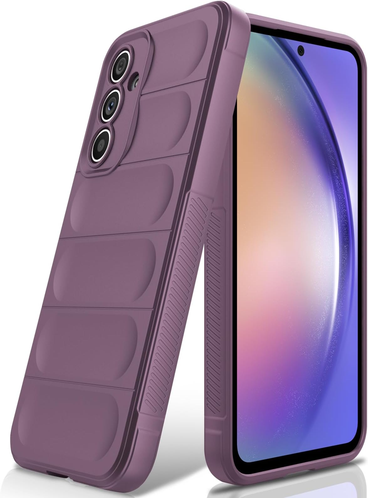Silicone Case for Samsung Galaxy A54, Anti-Scratch Microfiber Lining, Shockproof Case with Camera Protection, Purple