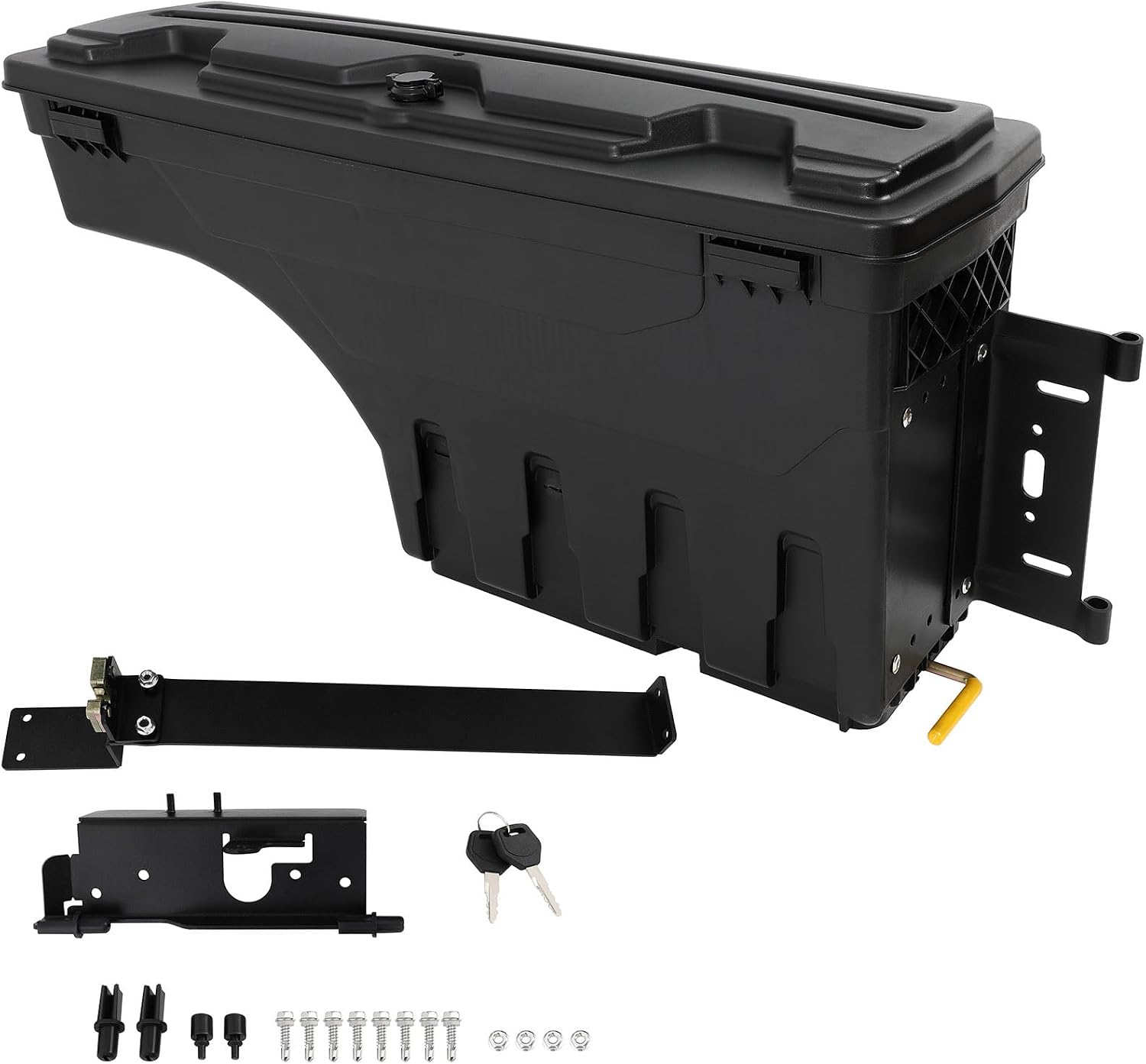 SCITOO Truck Bed Tool Box for Dodge Ram 1500 2500 3500 2002-2018 Right Passenger Side,Multi-Compartment Dividers Organized Storage,Heavy Duty & No-Drill Installation