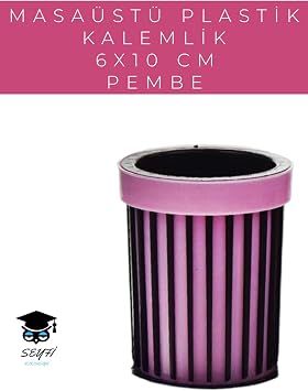 SEYF K RTAS YE Masa st  Plastik Kalemlik, 6x10 cm, Pembe