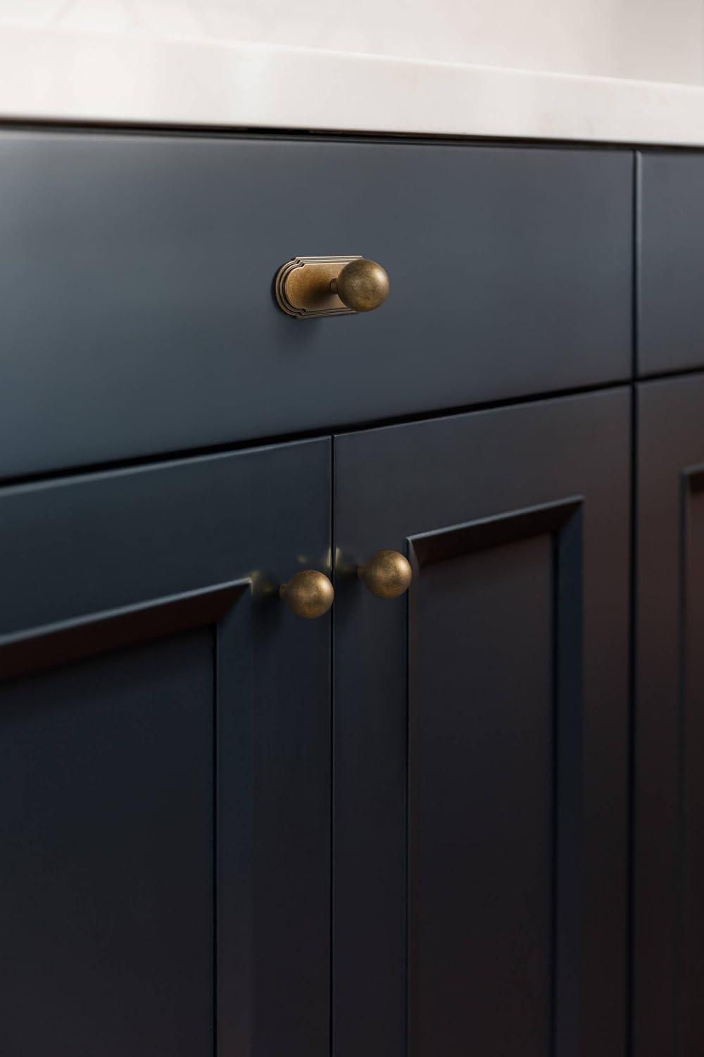 Goo-Ki 1.0''(24mm) Dia Cabinet Knob with Backplate,Antique Brass Drawer Knobs with Zinc Alloy Material,6 Packed