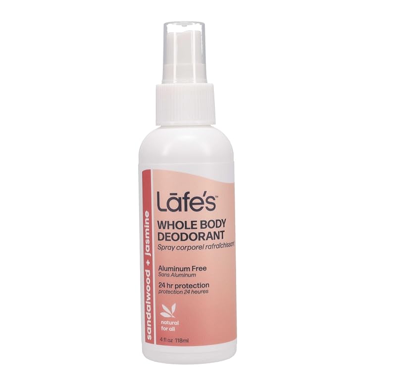 Lafe's Desodorante em spray sem aerossol, Sandalwood & Jasmine, 120 mL