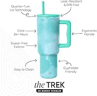 Vista 39 de Simple Modern - Vaso Trek de 40 onzas con asa y tapa con sorbete, taza de viaje de acero inoxidable con aislamiento, apta para portavasos Bosque
