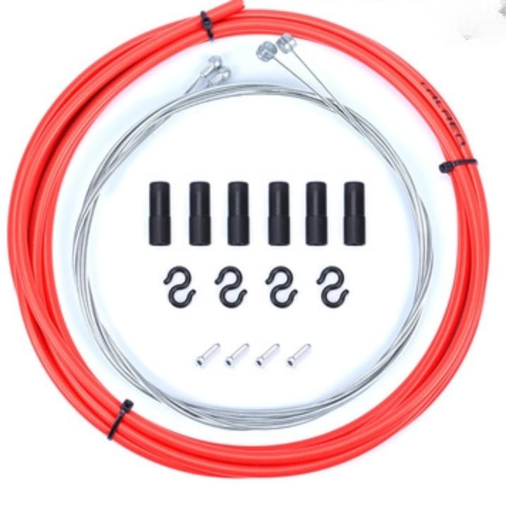 Brake Cable Bicycle Shifters Derailleur Brake Cables Shift Cable Tube 5mm Road MTB Bike Shifter Line Accessories(Red)