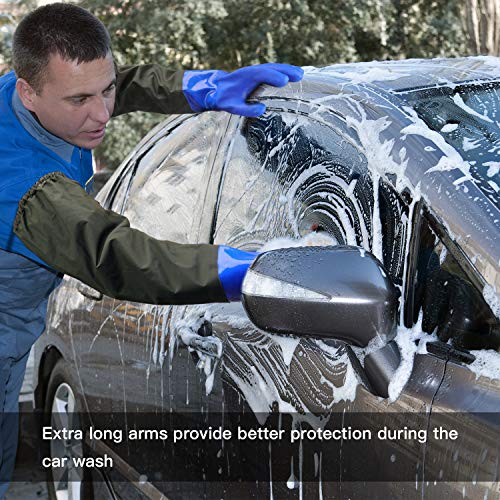 Mumuke Extra-Long 28" Rubber Gloves, Chemical Resistant Gloves Pvc Reusable 1 Pairs #TOP6