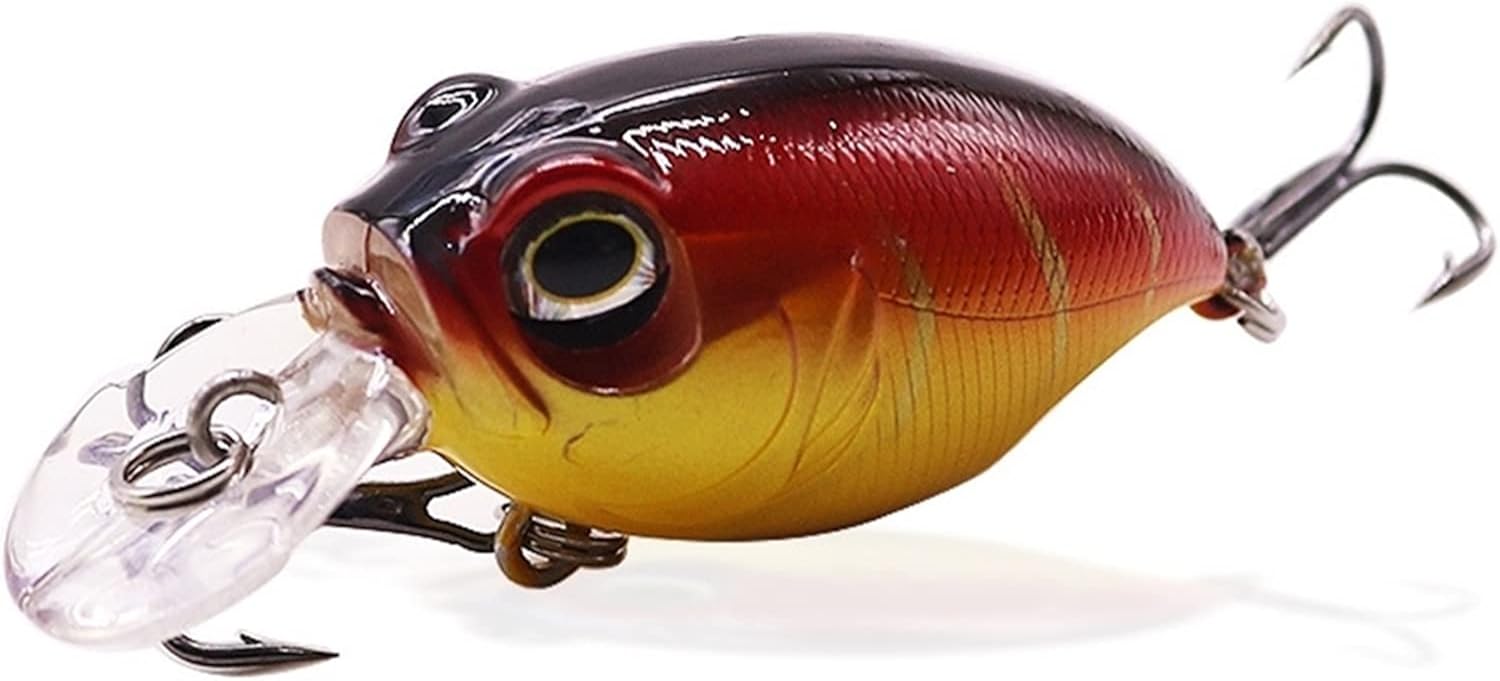 10Pcs 6cm 8.4g Bass Fishing Lures Floating Crankbaits with Treble Hook Lifelike Artificial Plastic Hard Bait Minnow Bass Wobblers for Trolling Carp Fishing Tackle