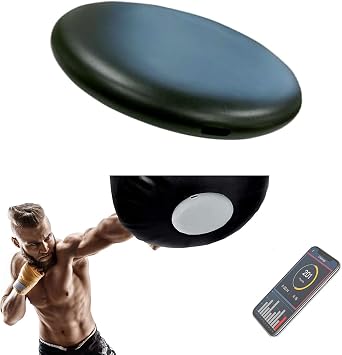 Punching Bag Smart Force Tracker, Real-Time Speed & Force Analysis, 200H Battery Life, Voice Feedback, Power Meter for Boxing & Kick Training,Black