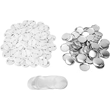 Generic 100 Sets Round Metal Pin Back Button Parts DIY Blank Badge Kit for Clothes Backpacks, Antirust Badge Making Supplies for School Events, Souvenirs, Tinplate & Plastic Material 25MM