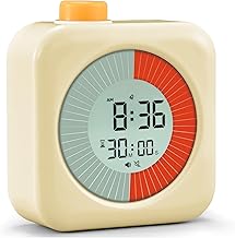 EooCoo Digital Visual Timer,60-Minute Countdown Timers for Kids and Adults,Backlight LCD Screen Pomodoro Time Management Education Tool,Timer Clock Alarm 3-in-1 for Kitchen,School,Office,ADHD - Yellow