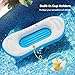 QPAU Inflatable Pool Float, Tanning Pool Lounger Float with Grip Handle, 2 Cup Holder Lounger Float with Backrest, Family Relaxing Outdoor Inflatable Pool Bed, Summer Water Play Party, Blue