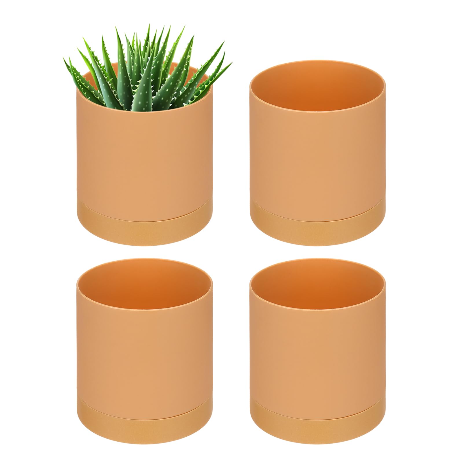 PATIKIL 4 Inch/10cm Plastic Plant Pots