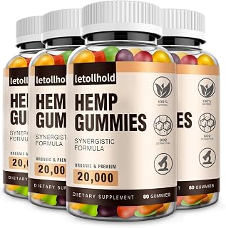 Hemp Gummies Edibles Gummy Advanced Extra Strength Made with Hemp Oil Low Sugar Supplements(4 Packs)