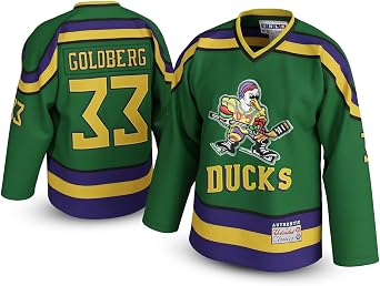 Greg Goldberg #33 Mighty Ducks Kids Jersey Green 90s Hockey Shirt with Stitched Letters, Youth Sizes SXL