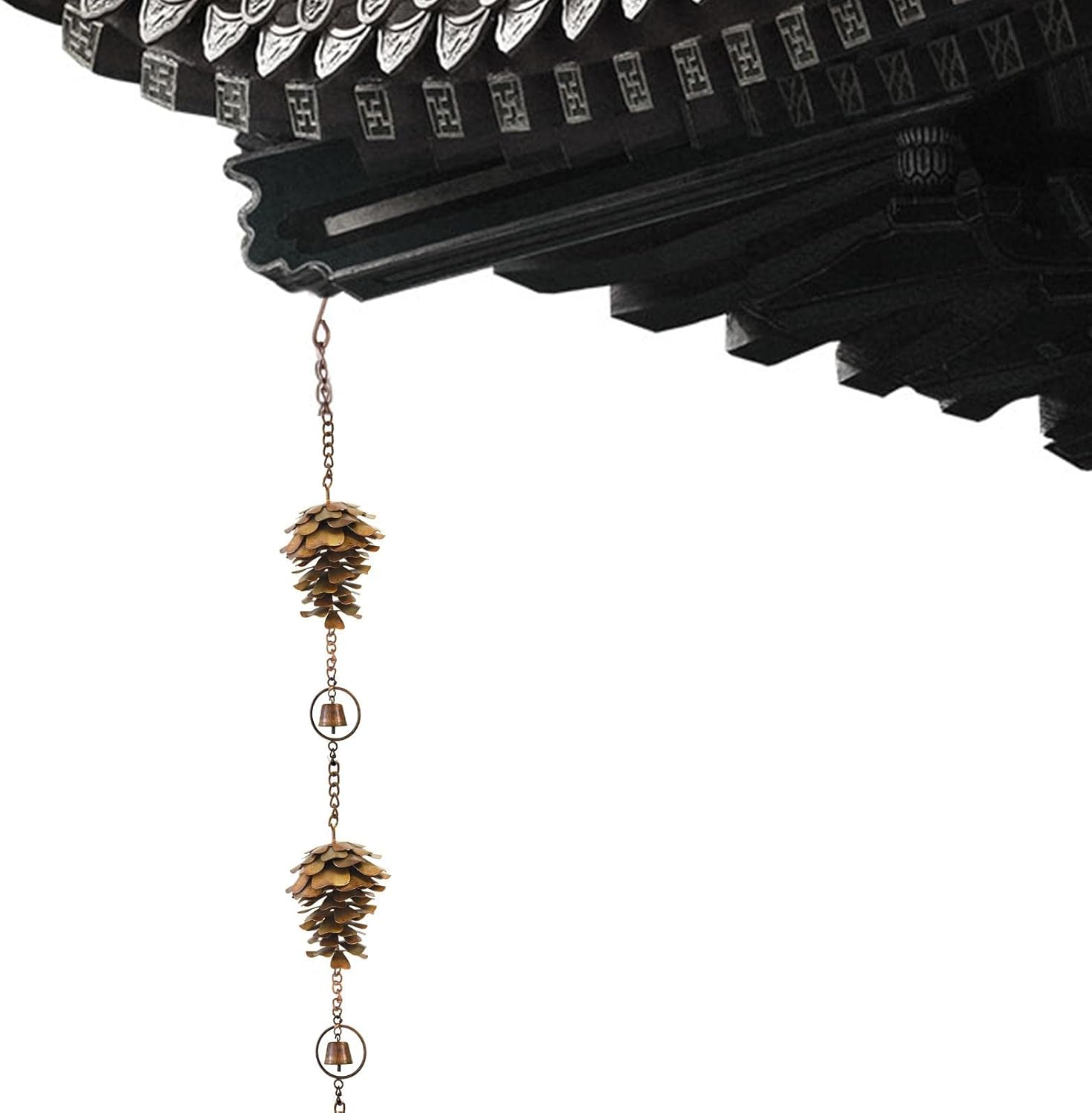 Metal Rain Chain Rain Chain Decorative Iron Pine Cone
