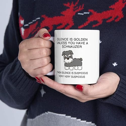 Miniatura 7 de Taza personalizada de cerámica con texto en inglés "Silence Is Golden Unless You Have A Schnauzer" (Silence Is Golden Unless You Have A Schnauzer)