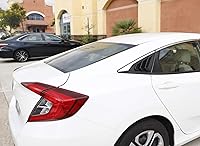 Vista 5 de iJDMTOY Ventana lateral trasera izquierda/derecha con acabado negro para ventanilla lateral trasera compatible con Honda Civic Sedan 2016-21