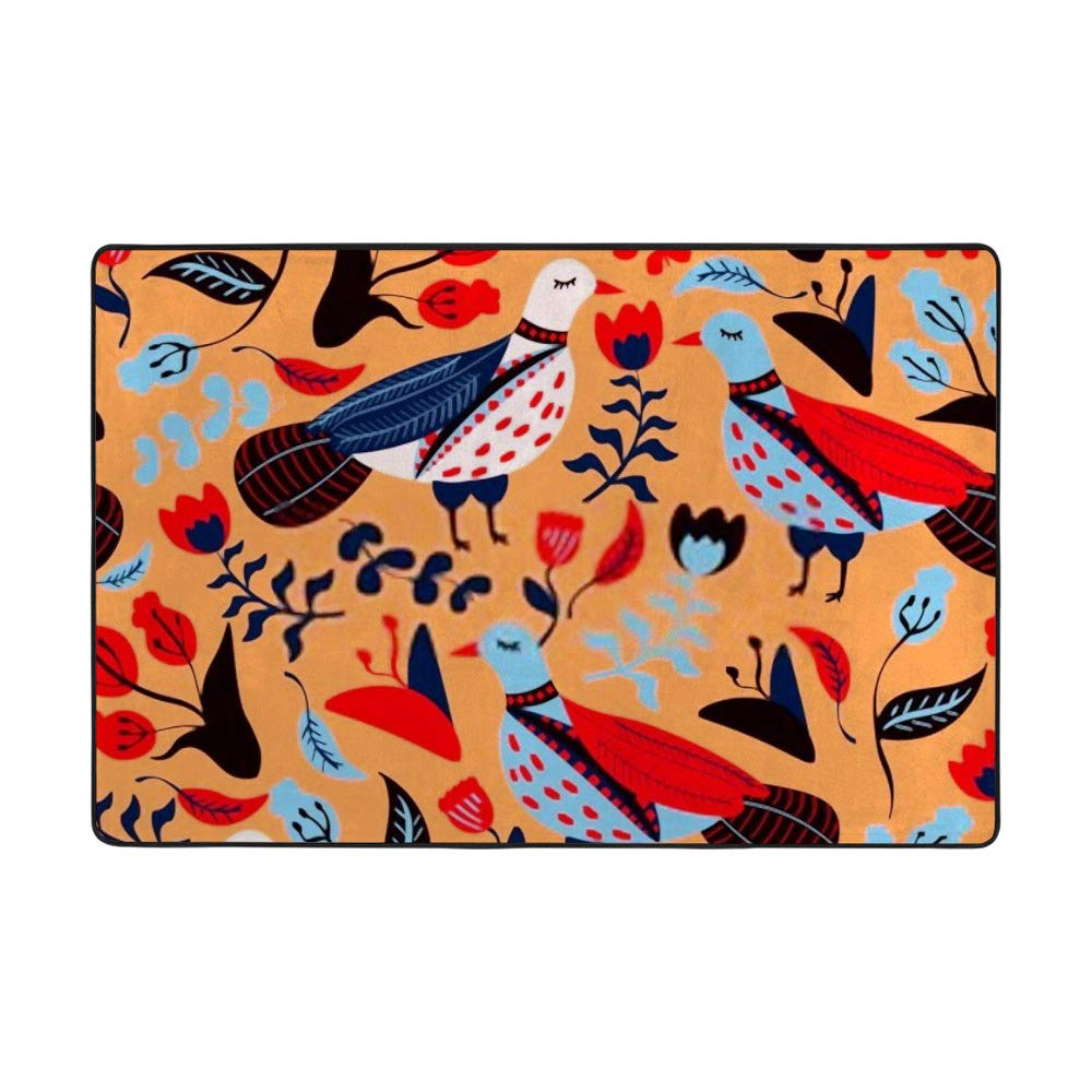 Tapis de salon en velours motif pigeons 150x100cm
