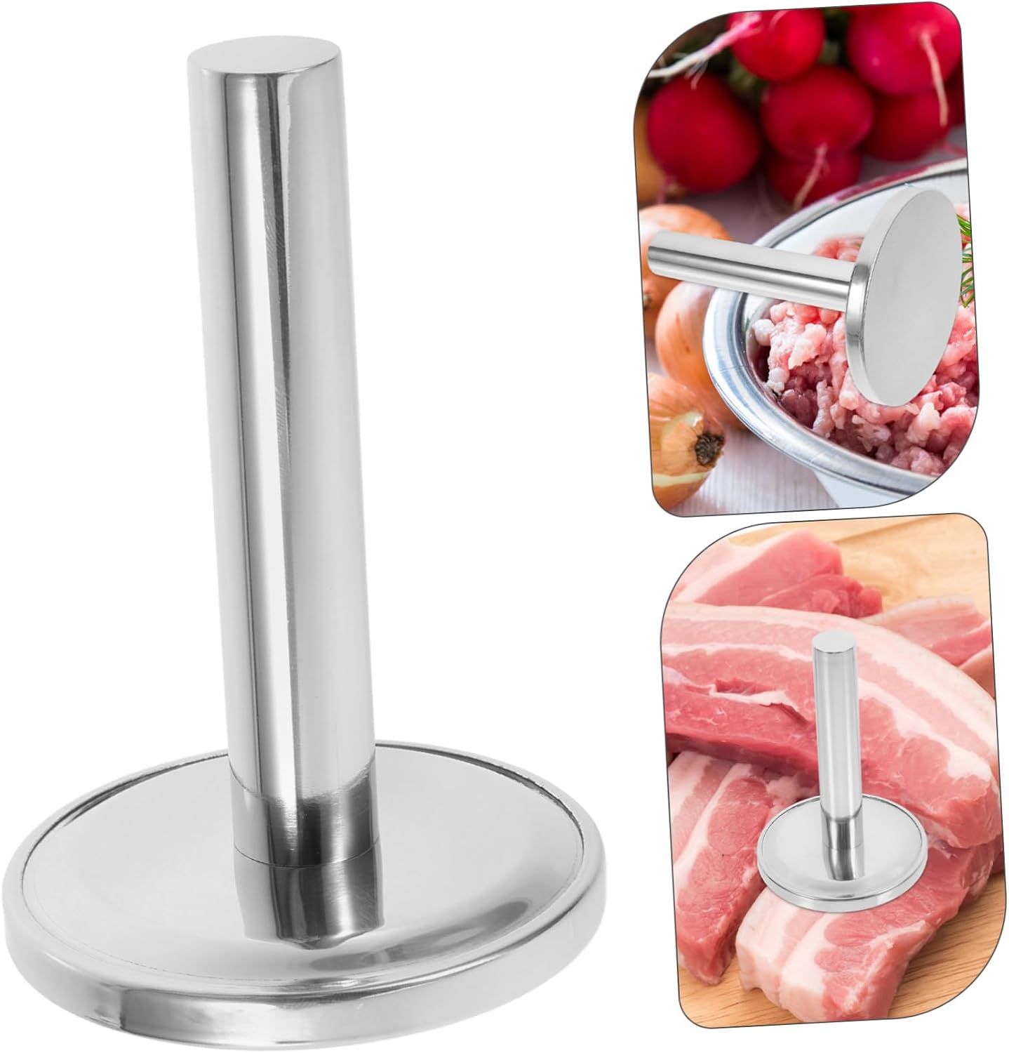 Stainless Steel Meat Hammer Tenderizer Mallet Heavy Duty Tool for Tenderizing and Flattening Chicken and Meat Ergonomic Handle for Comfortable Use Easy to Clean Stainless Steel
