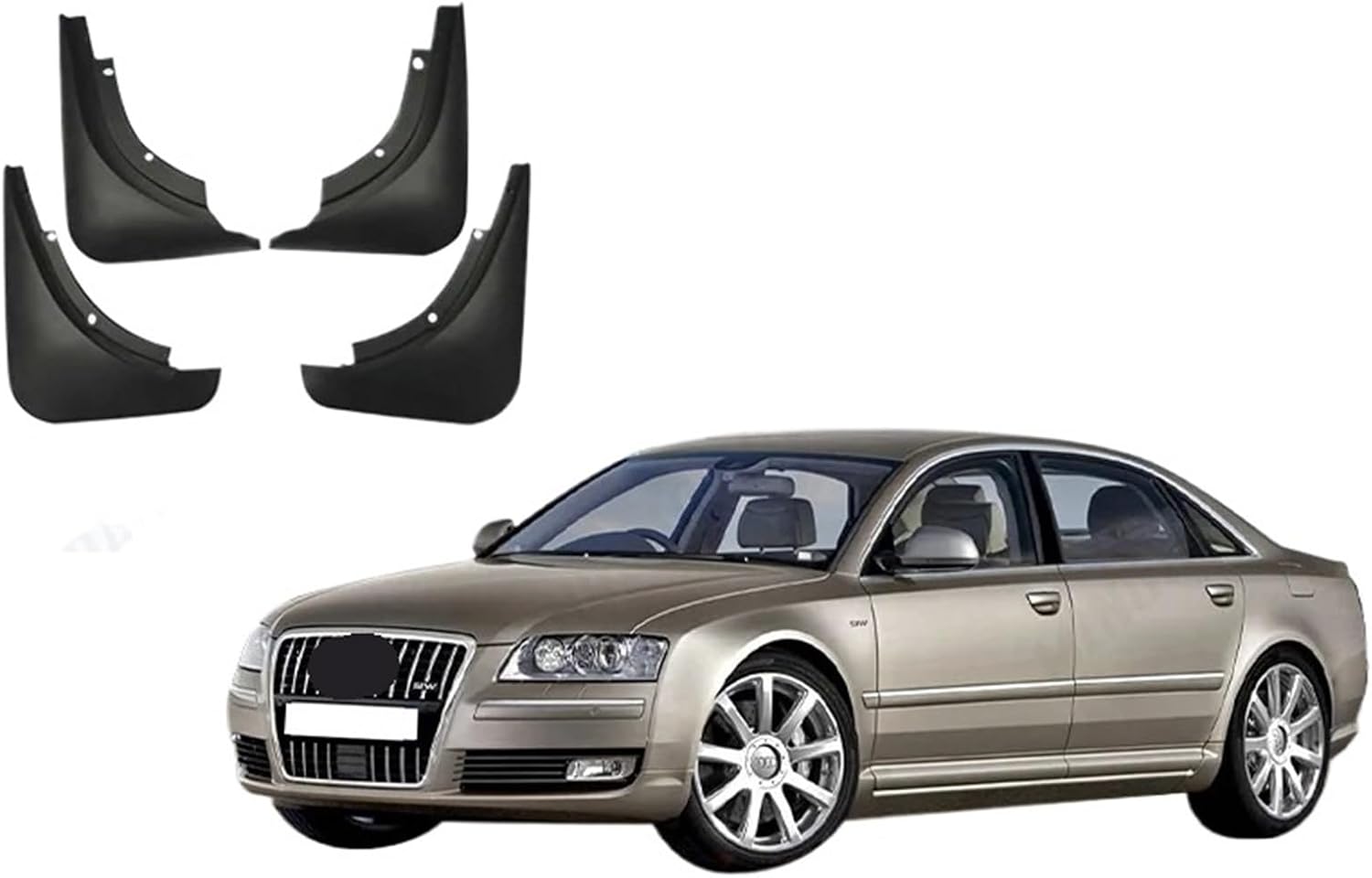Compatible with A8, Mud Flaps, Splash Guards, Fender, Mudguard 2007-2010, 2008, 2009, 4Pcs