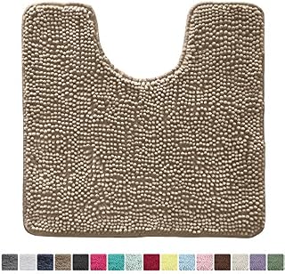 Kangaroo Original Shaggy Chenille Toilet Bath Rug, Oval U-Shape Contour Mat for Toilet