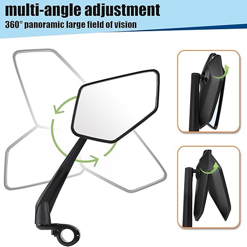 Miniatura 3 de Espejo de bicicleta, espejos retrovisores para manillar, espejos de bicicleta ajustables (izquierdo) para manillar, espejos laterales de bicicleta