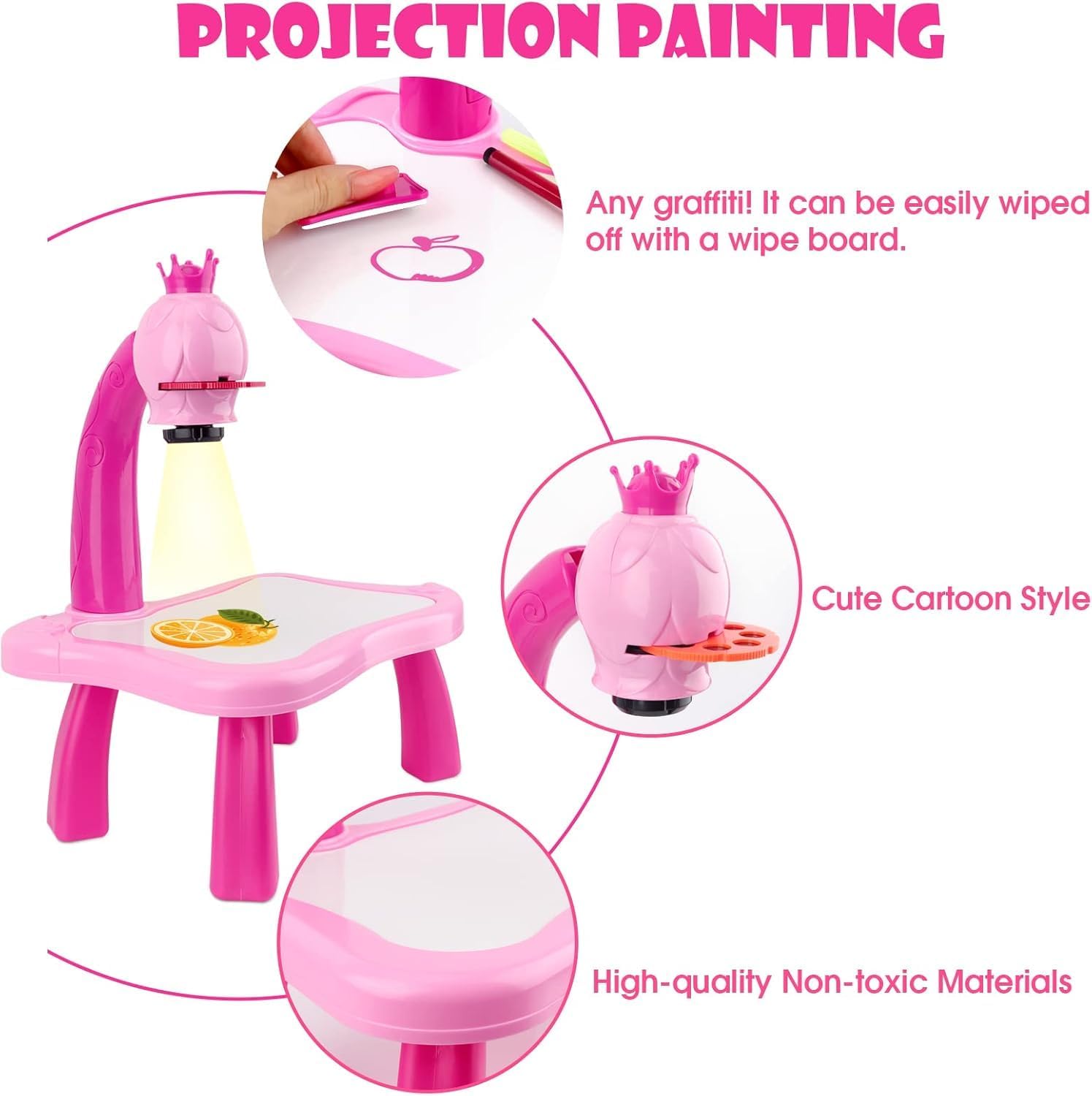 Dimitra Drawing Projector Table for Kids, Trace and Draw Projector Toy with Light & Music, Child Smart Projector Sketcher Desk, Learning Projection Painting Machine for Boy Girl 3-8 Years Old - Image 3 thumbnail