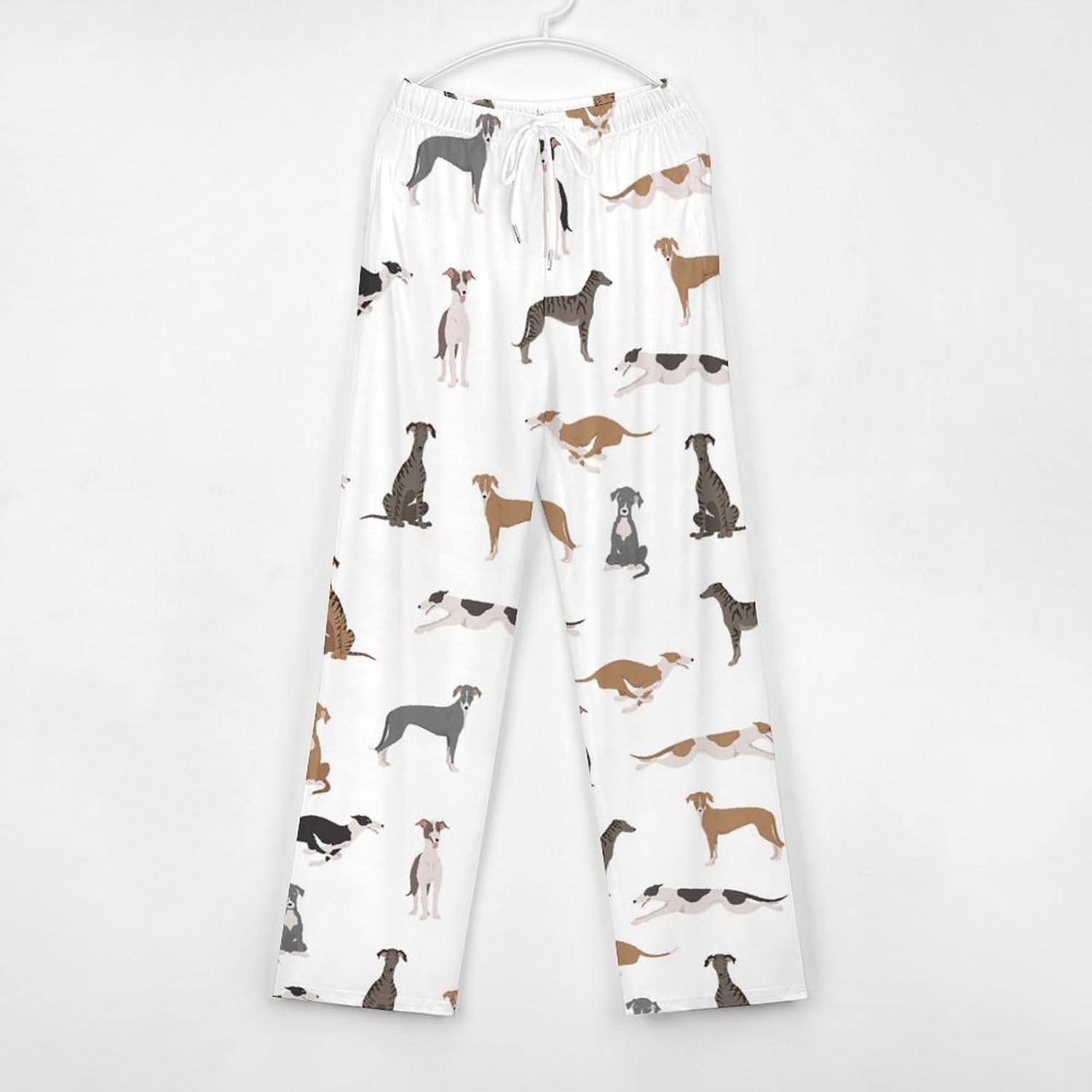 Mens Womens Pajama Bottoms Cute Greyhound Dogs Soft Lounge PJ Pants with Drawstring Pajama Pants