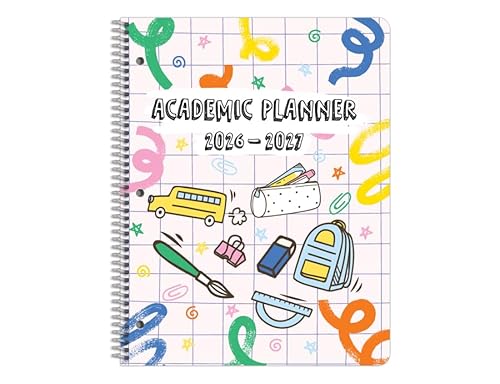 Dated Elementary Student Planner 2026-2027 Academic School Year, Large (8.5" by 11") Matrix Style Datebook with Create Cover