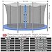 Trampoline Net Replacement Trampoline Safety Round Frame Enclosure Weather Resistant Breathable Net with Double Headed Zippers(8 Straight Poles,12 FT)