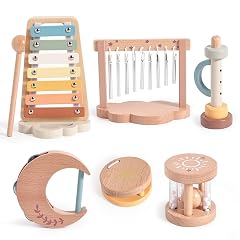 Baby Montessori Musical Instruments Wooden Percussion Xylophone Musical Toys for Toddlers Sensory Toys for 18 Month Old Kids