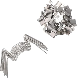 Greenhouse Glass Pane Clips Sturdy and Rust-resistant Clamps 100pcs Stainless Steel with Z Overlap Design for Aluminium-framed Greenhouses