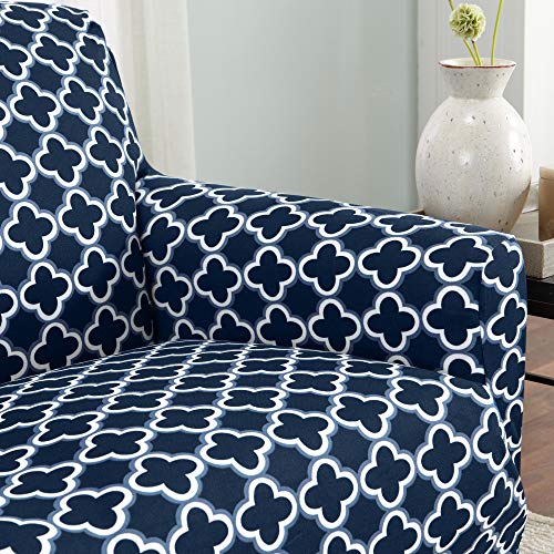 image for Great Bay Home Printed Twill Love Seat Slipcover. One Piece Stretch Lo