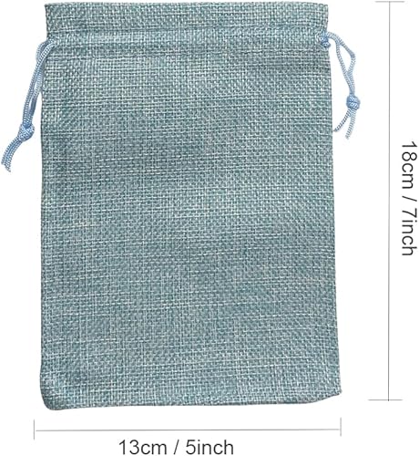 Miniatura 4 de Yisowank 15 bolsas de regalo con cordón de arpillera, bolsas de 5 x 7 pulgadas, pequeñas bolsas de regalo para fiestas, bodas, Navidad, cumpleaños,