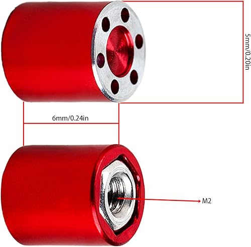 Miniatura 3 de DJX 4 piezas de aluminio M2 tuerca de bloqueo central de metal tapas de rueda para Axial SCX24 AXI90081 AXI00004 Jeep C10 actualizaciones 124 RC