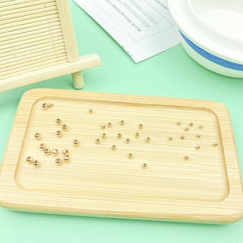 Miniatura 4 de 4800 cuentas espaciadoras de metal de 0.126 in chapadas metálicas, cuentas redondas pequeñas y suaves, espaciadores de cuentas de metal para hacer