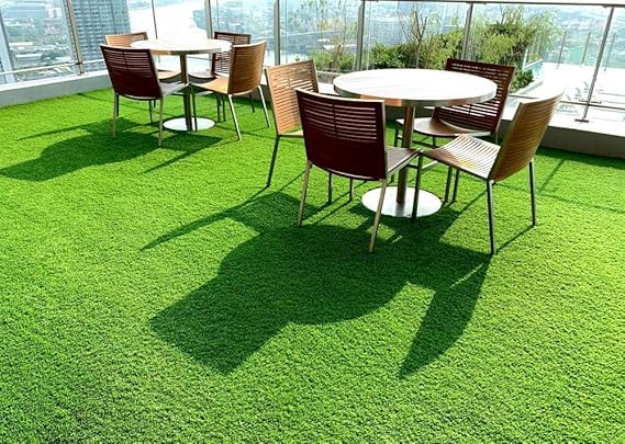 carpet trends High Density Artificial Grass | Green | 1 Piece | Thickness 25mm. (6.5 x 9 feet)