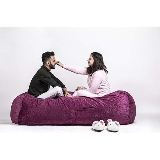 Bean Bag Chair 6ft Velvet Purple