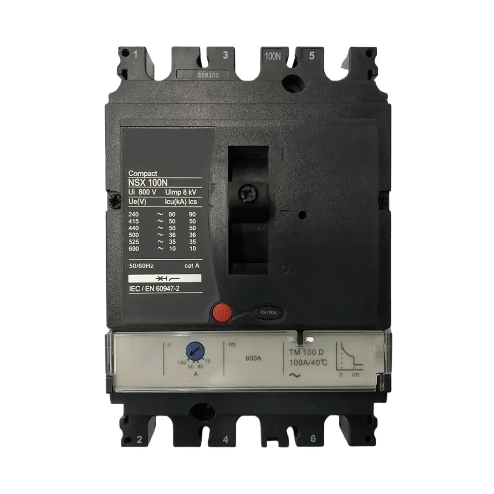 Disyuntor de fuga de caja moldeada 36kA con unidad de disparo térmico magnético TMD 160A
