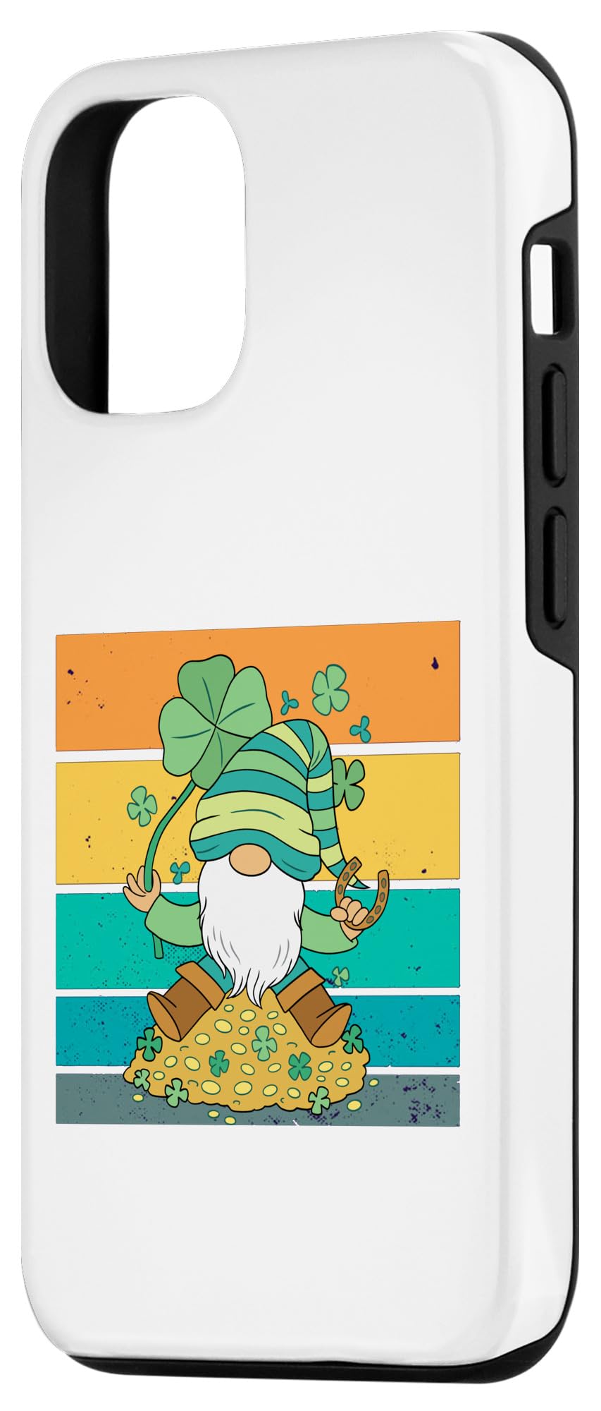 iPhone 14 Lucky gnome Irish shamrock four-leaf coins Irish tradition Case - Image 2