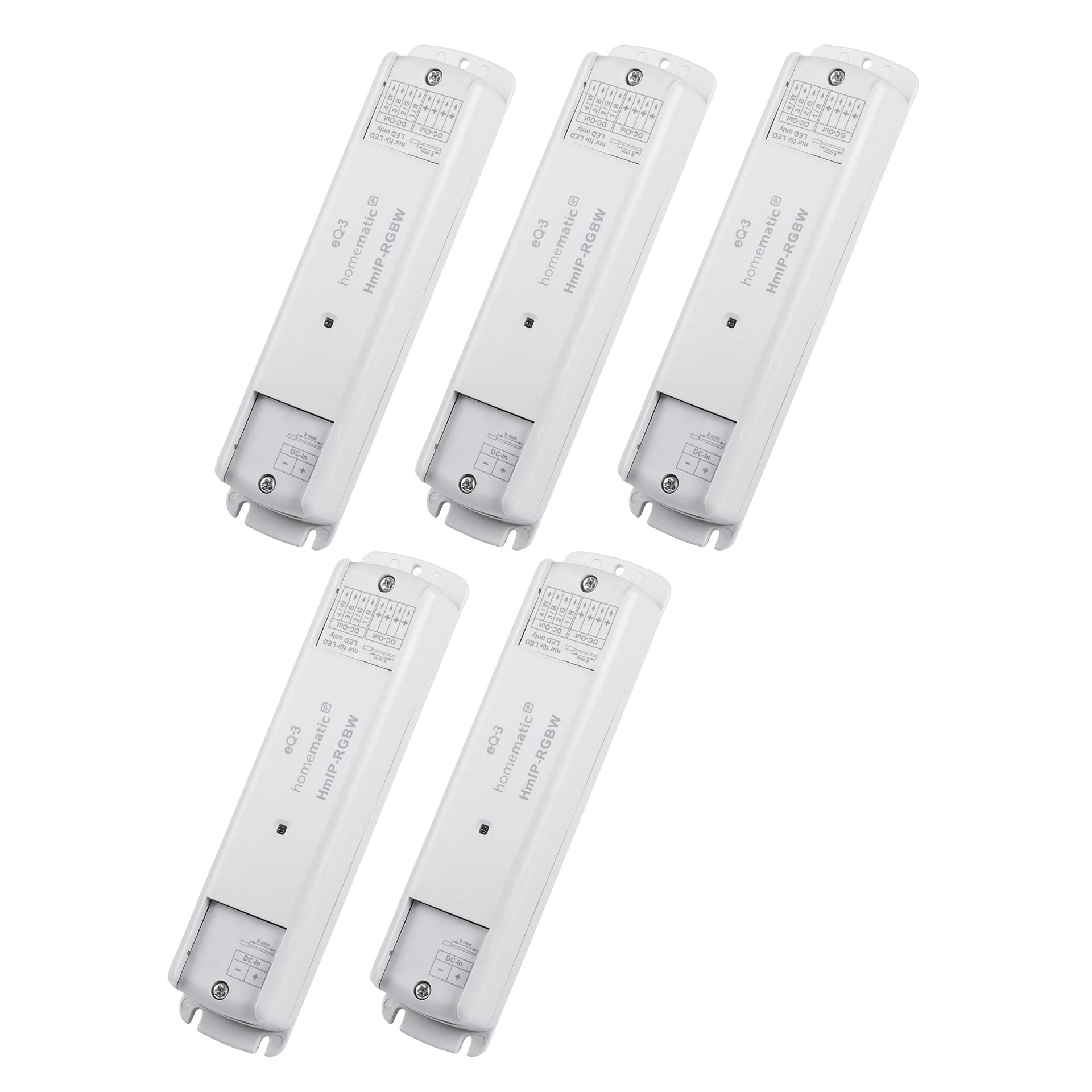 Homematic IP 5er-Set Smart Home LED Controller – RGBW, Lichtstimmung und Farbtemperatur individuell steuern, 157662A0