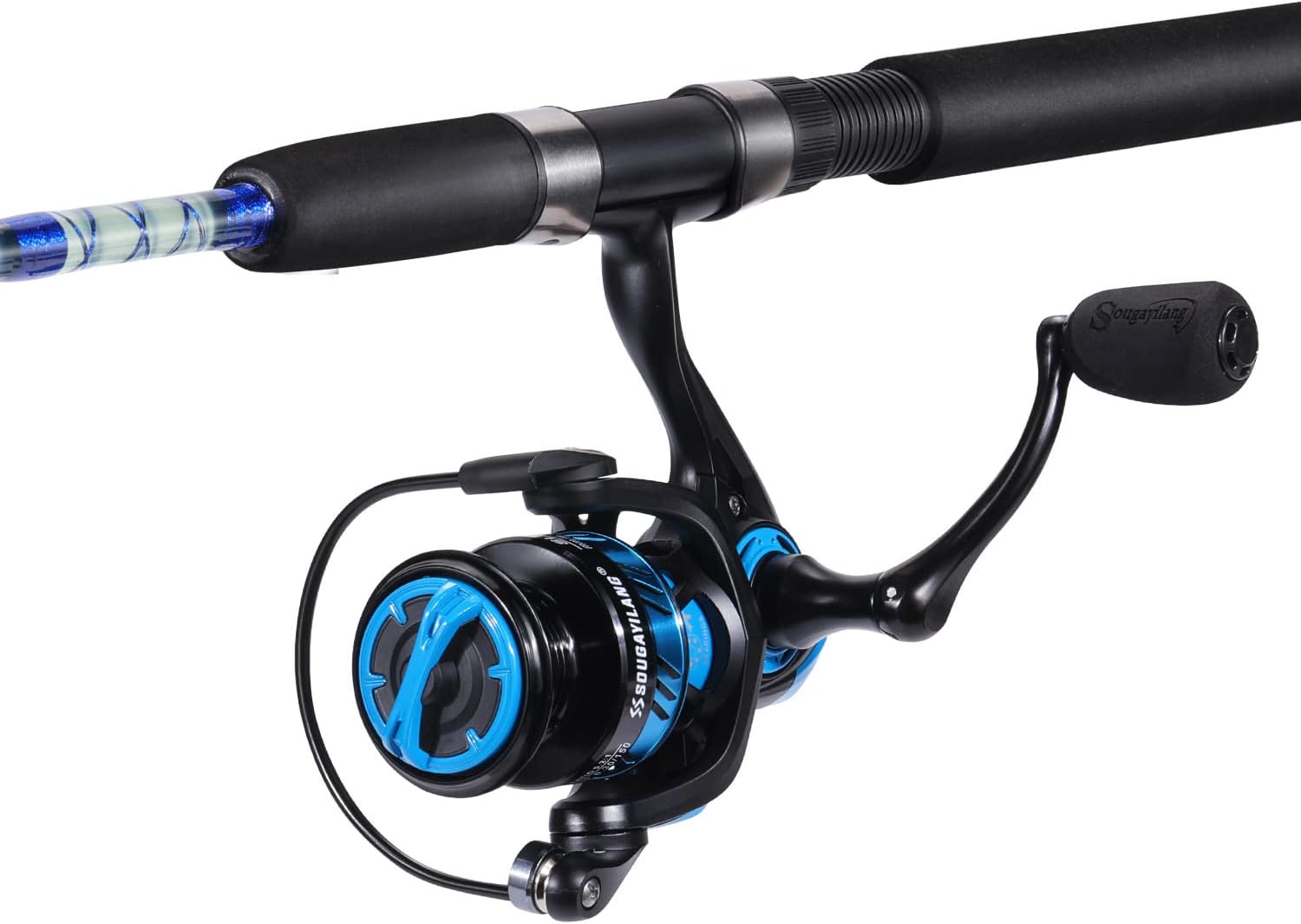 Sougayilang Catfish Fishing Rod and Reel Combo, 2-Piece Spinning Combo, Durable Graphite & Glass Blanks Fishing Pole for Crappie