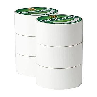 Duck Brand 1265015_C Duck Color Duct Tape, 6-Roll, White, 6 Rolls