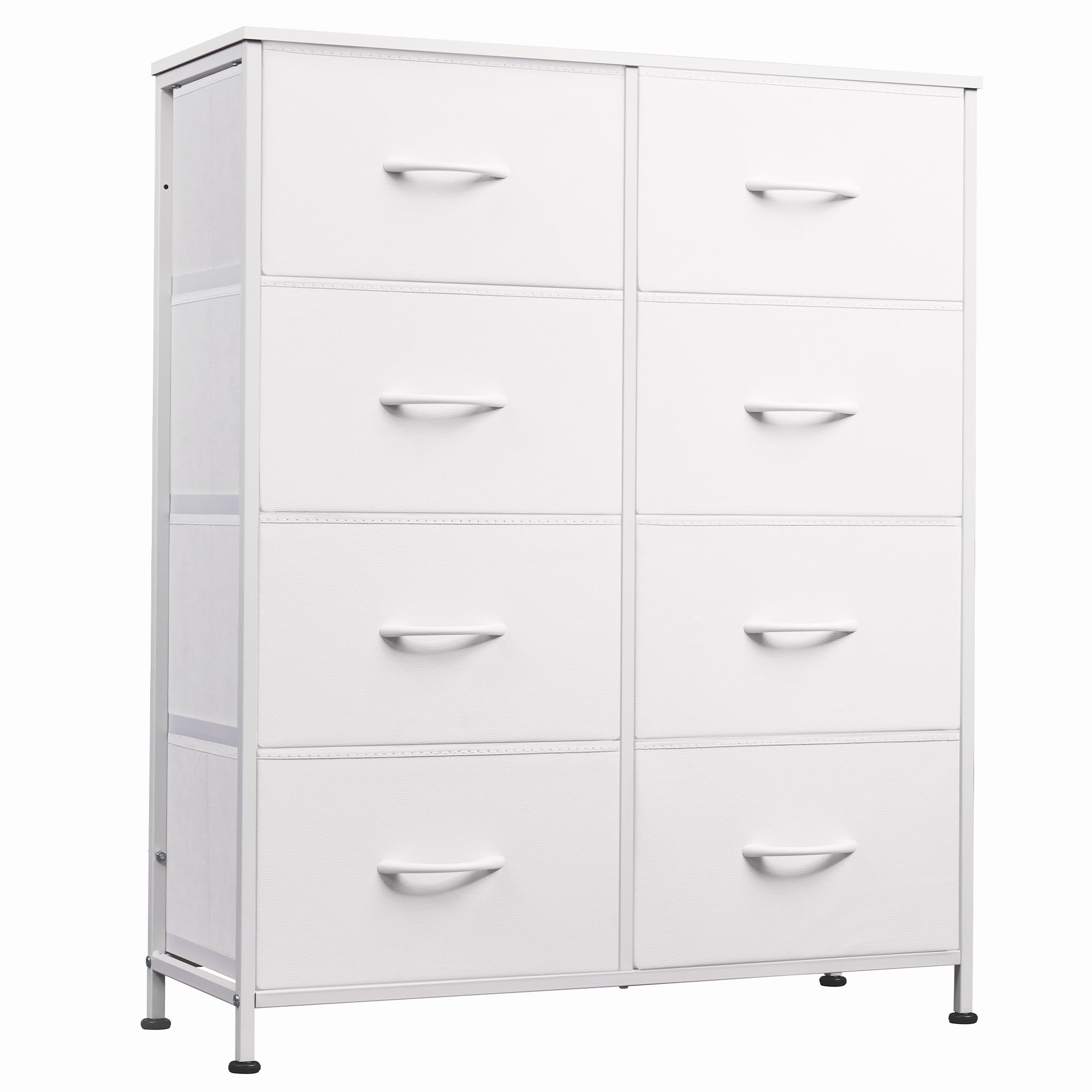 WLIVE Fabric Dresser for Bedroom, Tall Dresser with 8 Drawers, Storage Tower with Fabric Bins, Double Dressers, Chest of Drawers for Closet, Playroom,