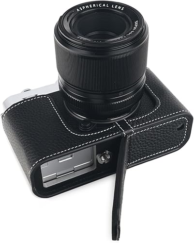TP Original Hecho a mano de cuero auténtico medio cámara caso bolsa cubierta para FUJIFILM X-E4 XE4 color negro