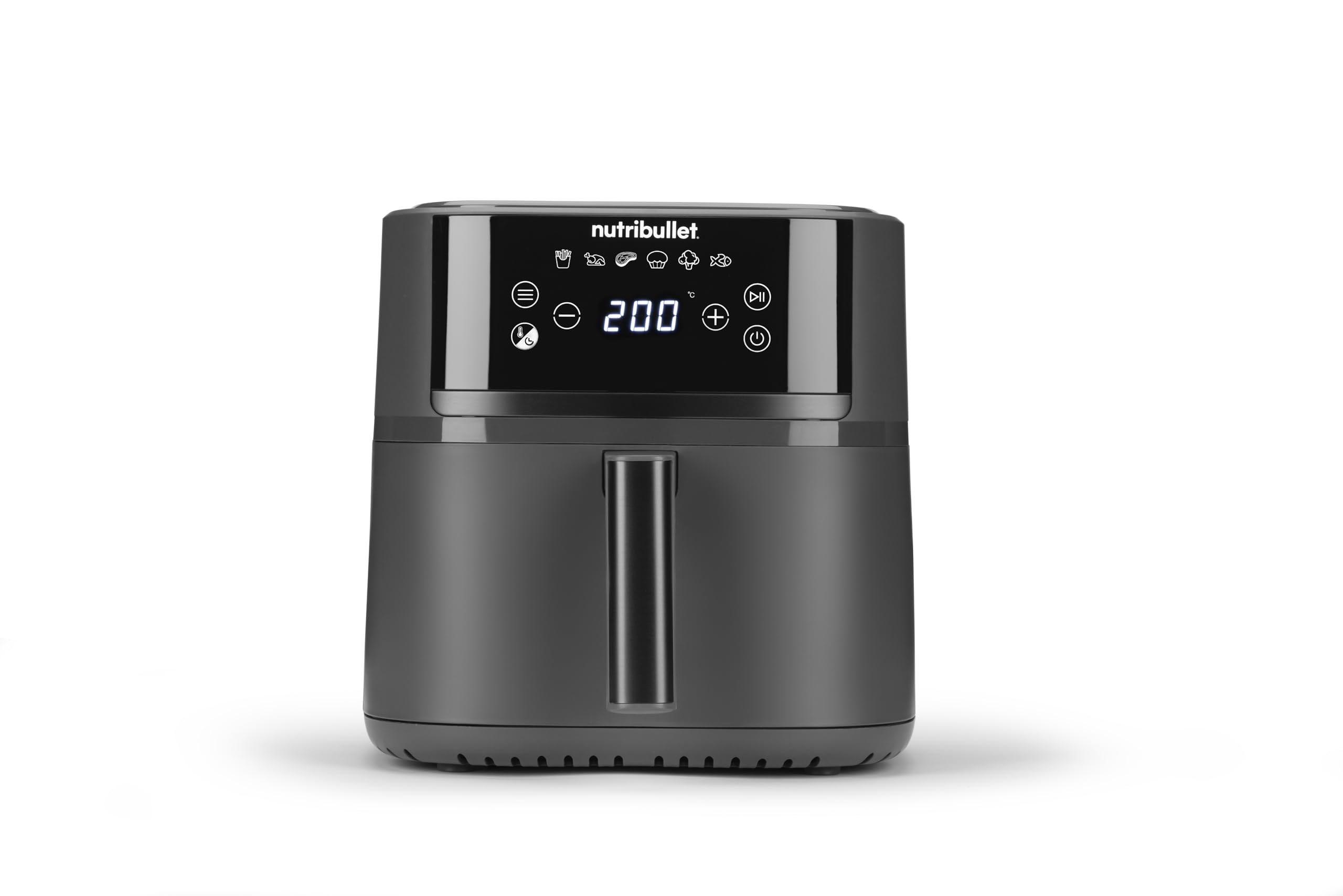 nutribullet Crisplite NBA0611DG, frytkownica powietrzna 6 l, sterowanie cyfrowe 80-200°, bez PFAS, 6 automatycznych ustawień, sterowanie dotykowe, kosz nadaje się do mycia w zmywarce, 1700 W, matowy